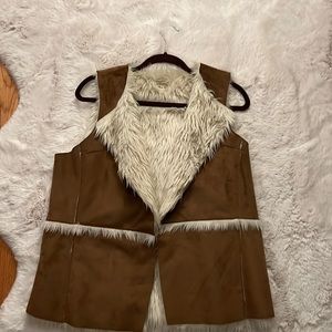 Hollister suede fur vest